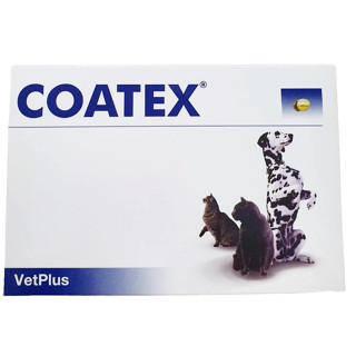 +ล็อตใหม่+ Coatex โค้ทเท็คซ์ อาหารเสริม สุนัขและแมว  บำรุงขน ผิวหนัง (60 เม็ด)