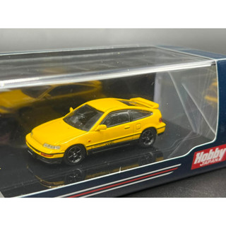 Hobby JAPAN 1/64 Honda CR-X SiR (EF8) 1989 with Engine Display Model (EF8) J.D.M. YELLOW