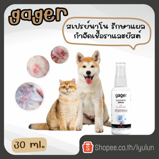 Gager  Nano Silver Spray สเปรย์นาโนรักษาเชื้อรา เลียได้ แผลติดเชื้อ แผลจากการผ่าตัด อักเสบ ติดเชื้อและเป็นหนอง 30ml.