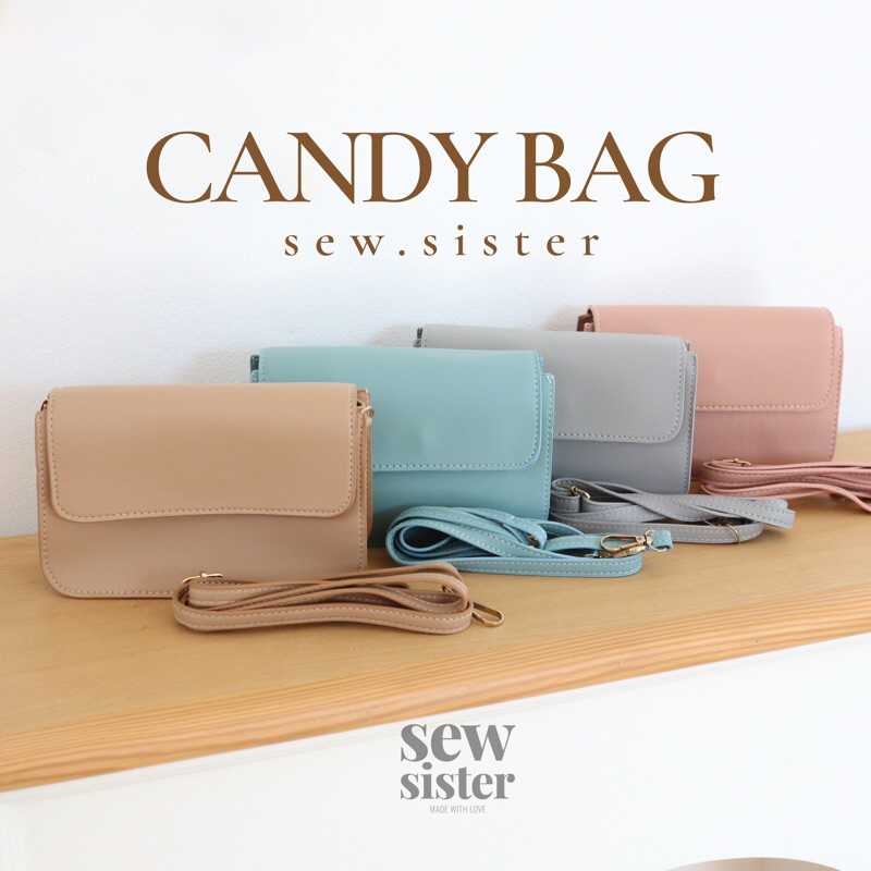[Sale ล้างสต็อก 199฿] Candy bag กระเป๋าหนังสีหวาน 5 สี ถ่ายจากสินค้าจริง