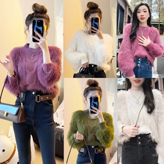 🔥1325🔥พร้อมส่ง ส่งไว ทันใจ ร้านคนไทยค่ะ❤️เสื้อไหมพรมขนกระต่าย