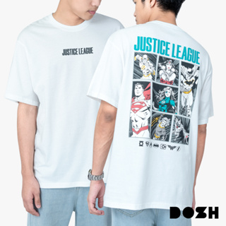 DOSH OVERSIZED SHORT SLEEVE T-SHIRTS JUSTICE LEAGUE เสื้อยืดโอเวอร์ไซส์ FJMT5011-OW