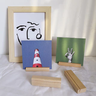 OurHome [พร้อมส่ง] แท่นโชว์การ์ด Wooden card display stand ตกแต่งโต๊ะ คลิปภาพ ของตกแต่งบ้านที่เรียบง่ายและน่ารัก