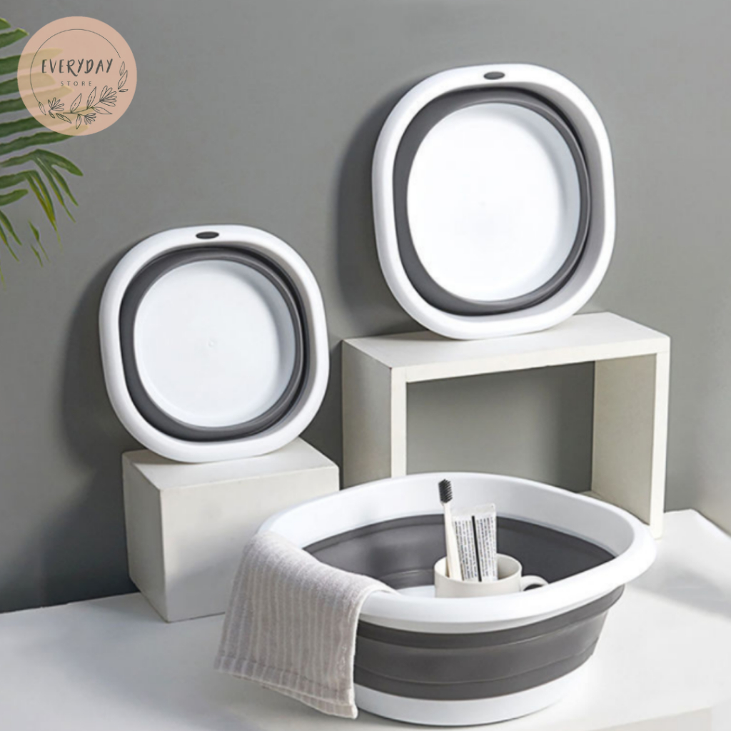 กะละมังซิลิโคนพับได้ อเนกประสงค์ สำหรับล้างผัก กะละมังแคมป์ปิ้ง พับได้ ขนาดพกพา - รูปที่ 4