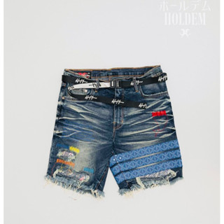 ยีนส์ขาสั้น holdem Dark BlueⓂ️H8 Casino monogram destroyed denim shorts 2023