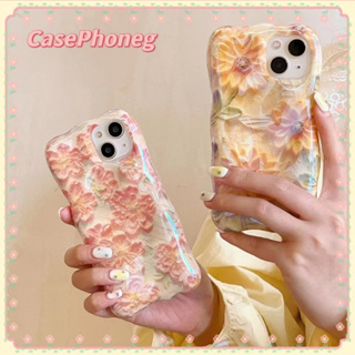 🍑CasePhoneg🍑ป้องกันการหล่น ขอบเต็ม iPhone 11 14 pro max ดอกไม้ ลวดลาย เล็กและสด สีเหลือง case for iPhone 12 13