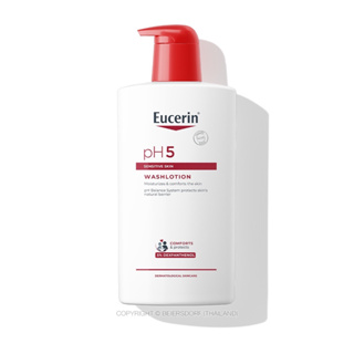 Exp.2/26 (1000 มล) Eucerin pH5 Sensitive Skin Washlotion (สำหรับผิวธรรมดา ผิวแห้ง บำรุงผิวนุ่มชุ่มชื้น)