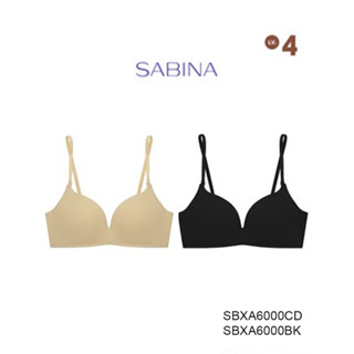 Sabina ซาบีน่า เสื้อชั้นใน INVISIBLE WIRE (Set 2 ชิ้น) (ไร้โครง) รุ่น Doomm Doomm รหัส SBXA6000CD+SBXA6000BK สีเนื้อเข้ม/สีดำ