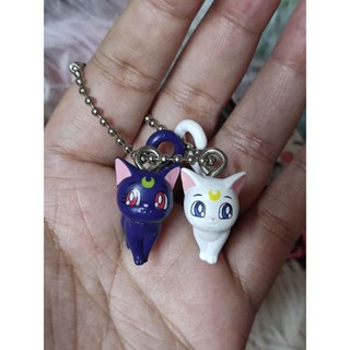 หายาก🌙 Sailor Moon🌙 Chibi Luna &amp; Artemis Dolly Phone Strap Charm Figureพวงกุญแจลูน่า กับ อาร์เทมิส น่ารักมากๆ 🌙