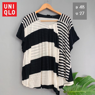 UNIQLO x cotton x L ทรงปล่อยใส่สบายๆ อก 48  ยาว 27ไม่ตำหนิ Code: c-007(6)