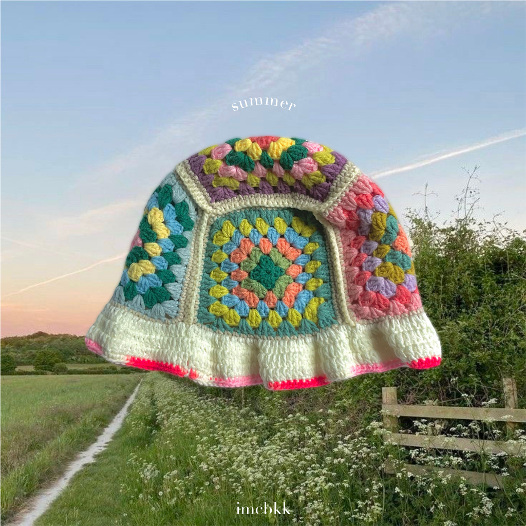 หมวกไหมพรม ‎ꕤ summer crochet hat