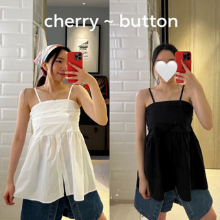 UIUI | cherry button เสื้อแขนกุด กระดุมด้านล่าง