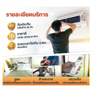 ล้างแอร์ติดผนังมีขนาด9000-36000BTU