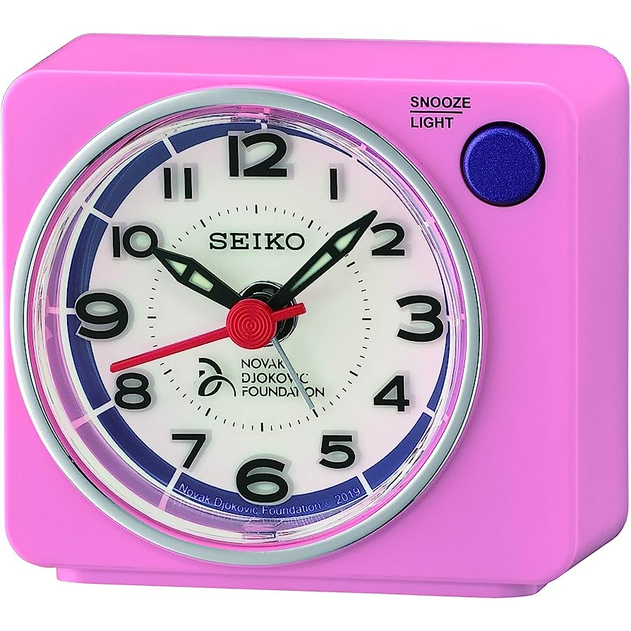 สินค้ามีตำหนิลดพิเศษ SEIKO นาฬิกาปลุก รุ่น QHE911  ขนาดเล็ก เสียง BEEP พร้อมไฟกระพริบ มี Snooze เดินเรียบ ของแท้100%