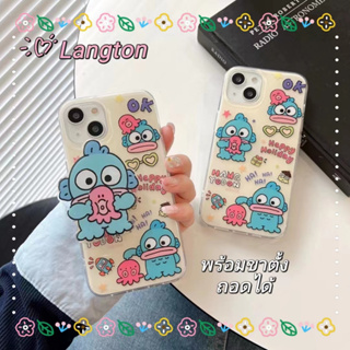 🌈Langton🌸จัดส่งภายใน24ชม ขาตั้ง ถอดได้ การ์ตูน เงือกฮันตัน iphone 11 14 pro max ป้องกันการหล่น case for iPhone 12 13