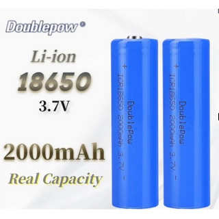 ถ่านชาร์จ 18650 3.7V  2000 mAhแบตเตอรี่ลิเธียมไอออนแบบชาร์จใหม่ได้ ราคาสุดคุ้ม 4 ก้อน 100 บาทคละสี.