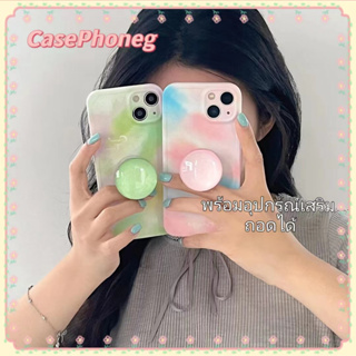 🍑CasePhoneg🍑ป้องกันการหล่น ขอบเต็ม ขาตั้ง ถอดได้ iPhone 11 14 pro max สีสัน ล่ระดับ เรียบง่าย case for iPhone 12 13