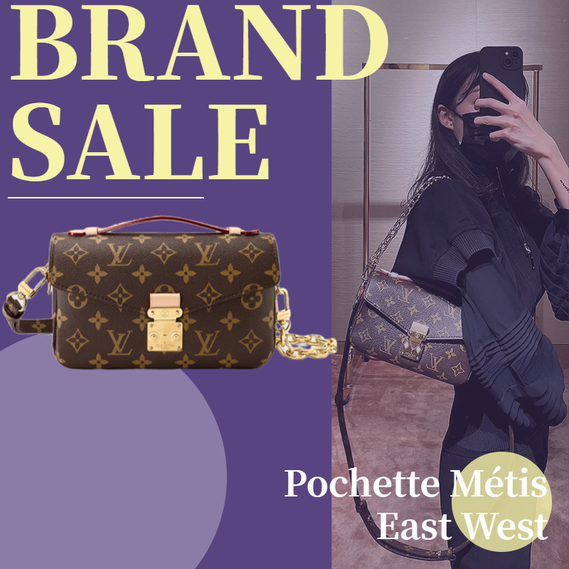 🎀Louis Vuitton Pochette Métis East West bag🎁LV Shoulder bag/หลุยส์ วิตตอง กระเป๋าสะพายเดี่ยว