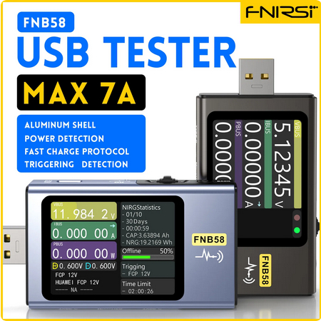 เครื่องวัดไฟฟ้า FNIRSI รุ่น FNB58 แบบ USB Tester Digital Voltmeter Protocol Power PDTrigger Capacity