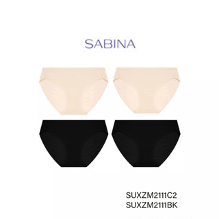 Sabina กางเกงชั้นใน (Set 4 ชิ้น)  (ทรง Bikini)  รุ่น Panty Zone รหัส SUXZM2111C2+SUXZM2111BK สีเนื้ออ่อน/สีดำ