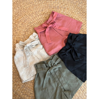 กางเกงลินิน (linen) แท้ 100% ผ้านุ่ม ทรงสวย ใส่สบาย - Prinn Shorts