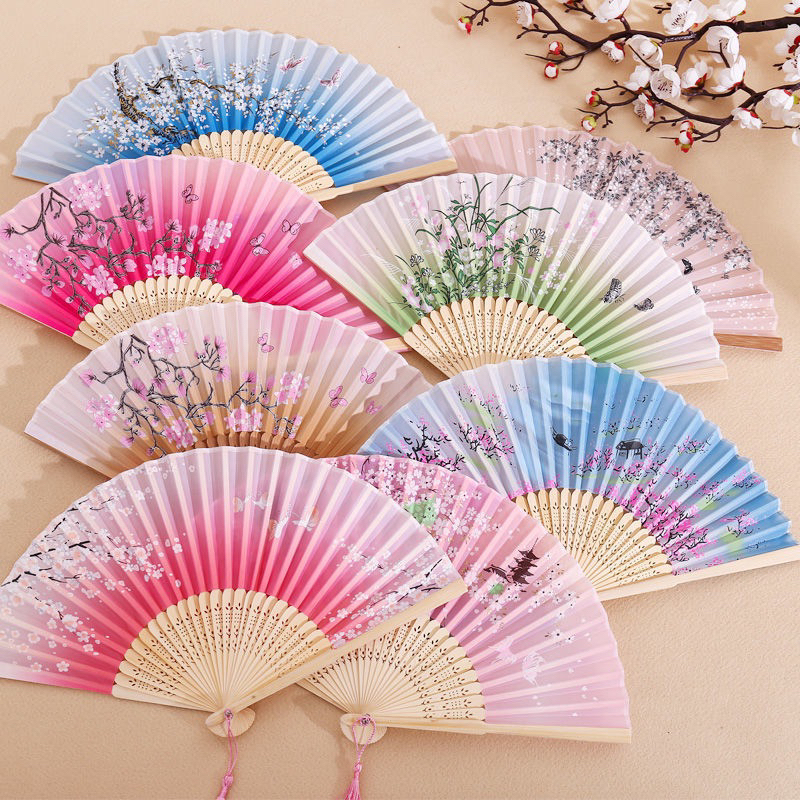 ส่งจากไทย 🇹🇭พัด+ซอง  ซื้อ4แถม กระเป๋า พัด โบราณ ด้ามไม้ มีพู่ หลายสี ยาว 8 นิ้ว