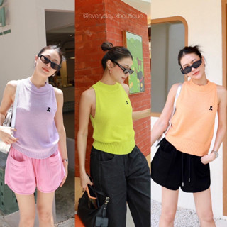 TANK TOP KNITTED 🥝💜🧡(390฿ฟรีส่ง) เสื้อกล้ามไหมพรม คอกลม แขนกุด ผ้านิ่มอย่างดี รุ่นนี้ทรงสวยมากกก ทำมาเพื่อสาวๆ glam