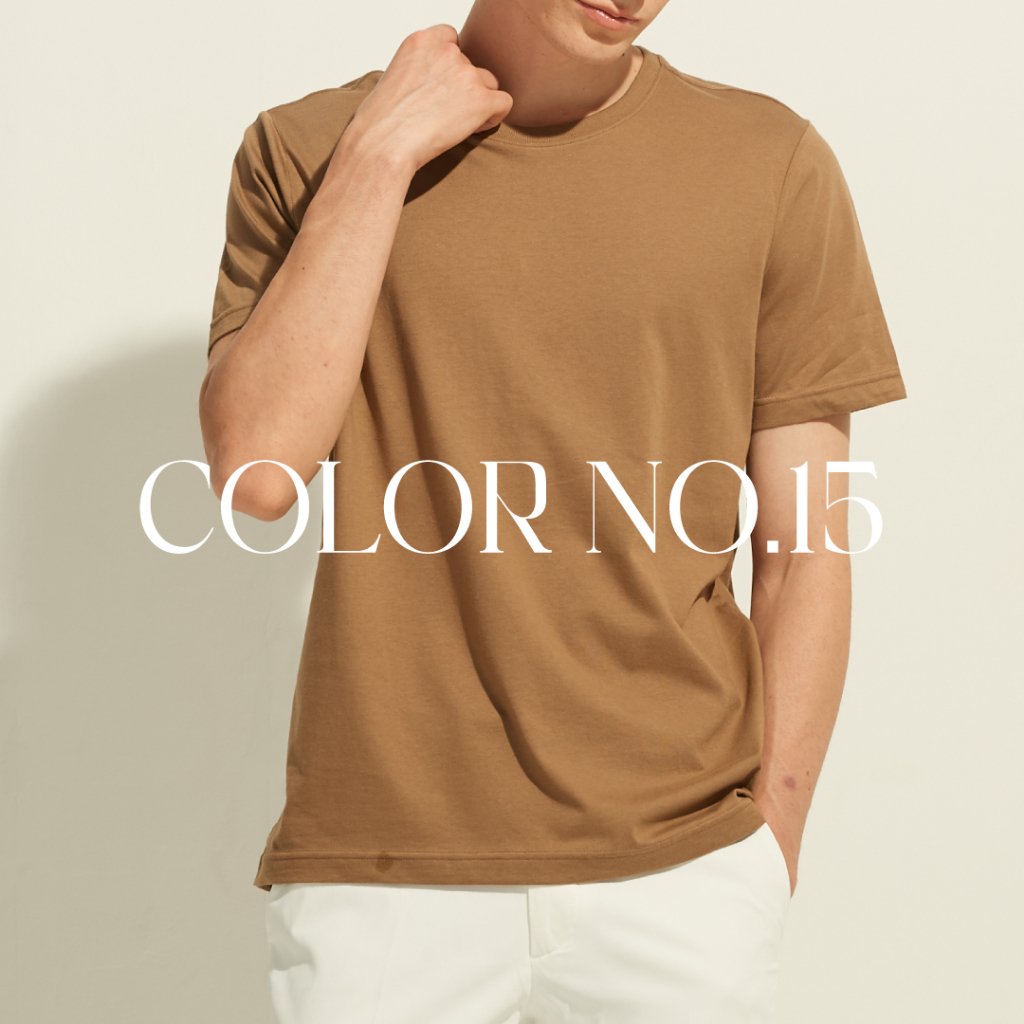 🫎🌲สีคุมโทน เสื้อยืดคอตตอนแท้ๆ ใส่แล้วไม่ร้อน ไม่อับ🌾cotton100% เสื้อยืดสีพื้น สีบราวชูก้า #15