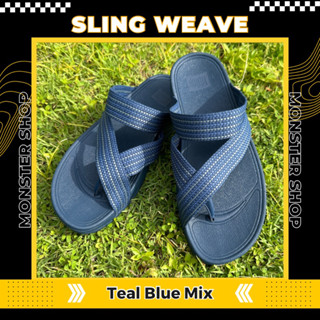 💥ลด15% Fitflop Sling Weave : Teal Blue Mix (ของแท้!!)