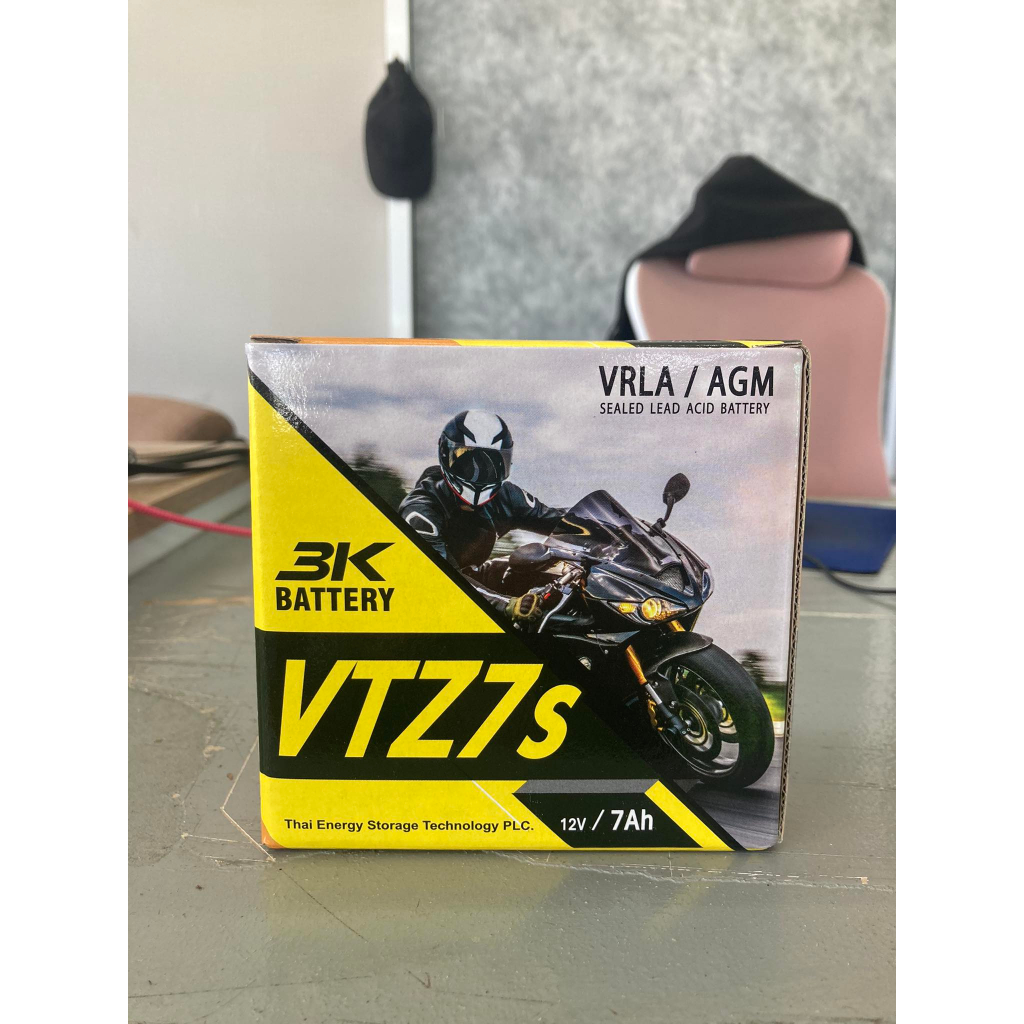 3K-VTZ7S (12V 7Ah) แบตเตอรี่มอเตอร์ไซค์