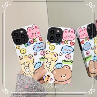 เคสไอโฟน iphone 11 14 Pro Max การ์ตูน น่ารัก สัตว์ขนาดเล็ก ป้องกันการตก ขอบเต็ม เคส iphone 12 13 Pro Case for iPhone