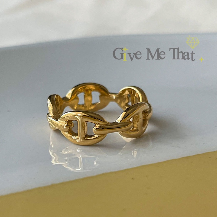 แหวนสแตนเลสแท้ แหวนมินิมอล สไตล์minimal เครื่องประดับแฟชั่น รุ่น Chain Ring - Givemethat