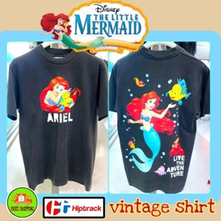 เสื้อDisney ลายThe little mermaid สีดำ ฟอกเฟด วิทเทจ ( TMA-003 )