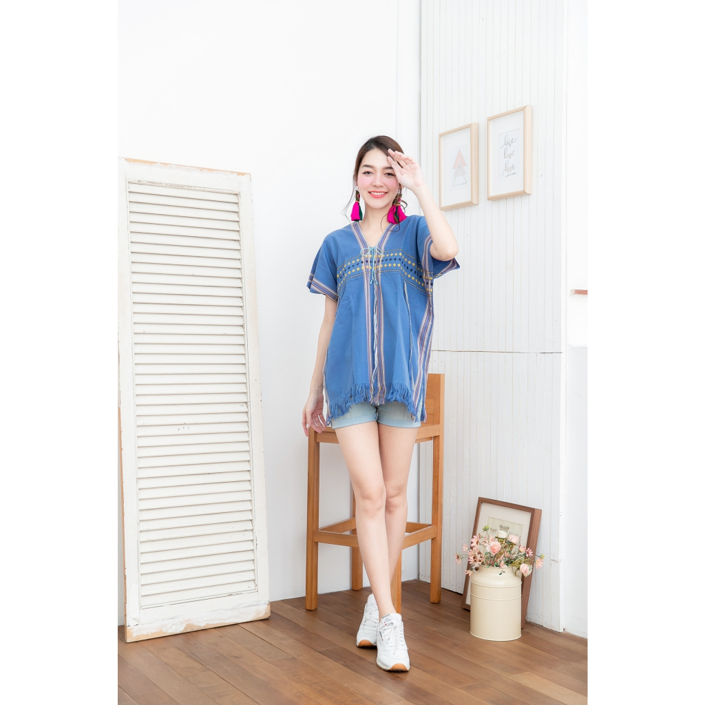 เสื้อกระเหรี่ยงทอมือ✔️เนื้อผ้าดี-ทำจากผ้าฝ้ายทอ100%✔️ซักไม่หด-สีไม่ตก ราคา ถูกที่สุด ดีลบีเคเค แกลเลอรีภาพที่ 7