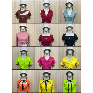 โล๊ะสต๊อก เสื้อครอป มือ1 มีหลายแบบ ฟรีไซส์ S-M กดสั่งได้เลยค่ะ