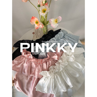 Pinkky เสื้อปาดไหล่ผ้าซาติน | Gooddsy.bkk