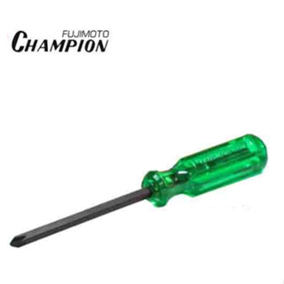 CHAMPION (แชมป์เปี่ยน) ไขควงแกนดำไม่ทะลุปากแฉก 130F 3" 4" 5" 6" 8" 10"