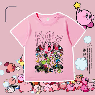 เสื้อยืดแขนสั้นผ้าฝ้าย 100% หญิงฤดูร้อนใหม่ดาวน่ารัก Kirby เสื้อคู่หวาน