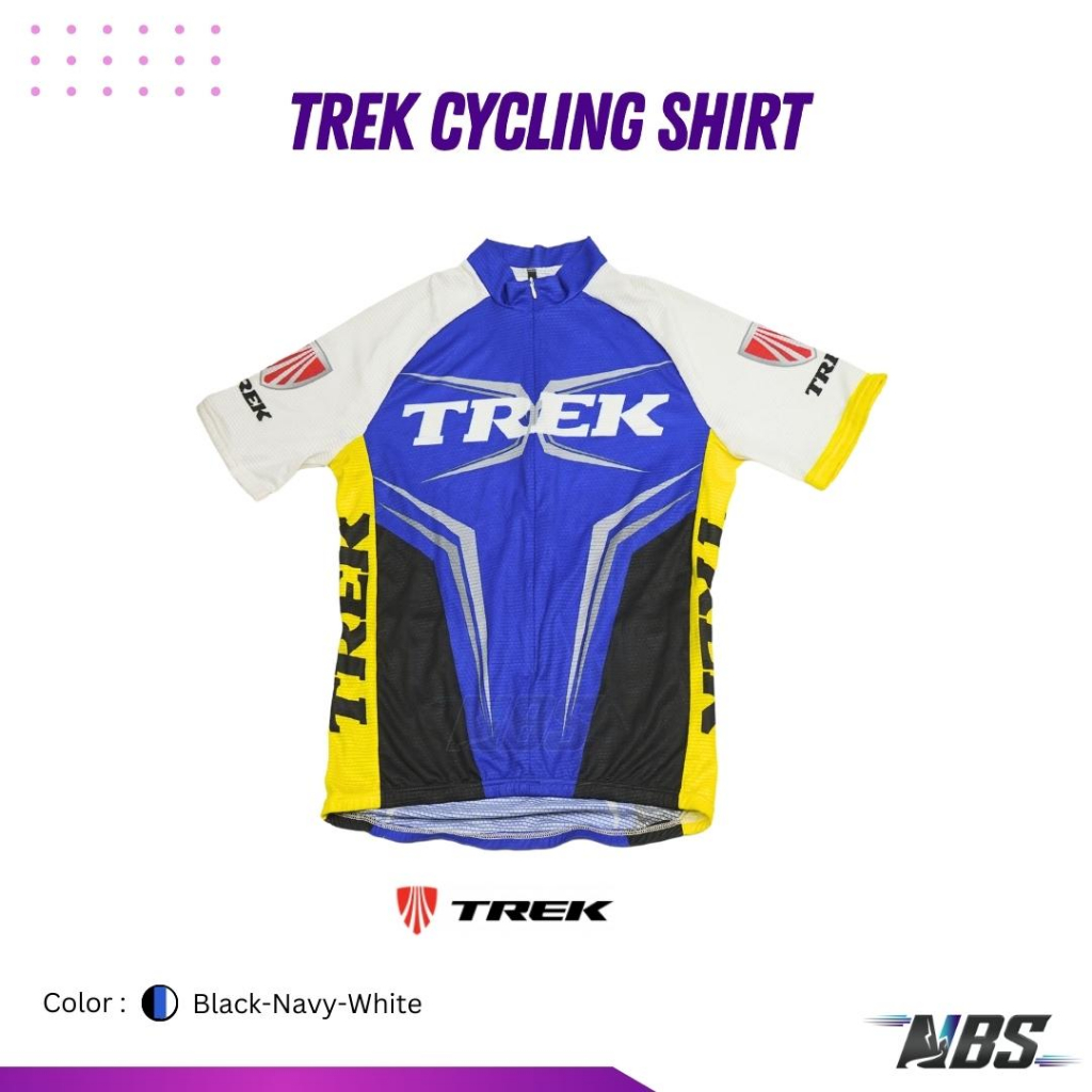 เสื้อปั่นจักรยาน TREK Cycling Shirt Black-Navy-White