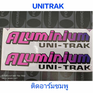 สติ๊กเกอร์ คำเตือน UNITRACK ติดอาร์ม สีชมพู  (KAWASAKI KR SERPICO VICTOR )