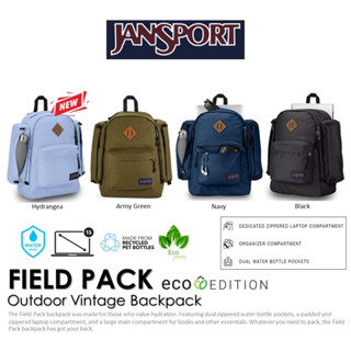 JanSport รุ่น Field Pack Outdoor Vintage Laptop Backpack กระเป๋าสะพายหลังใส่ Laptop 15 นิ้ว มีช่องใส่ขวดน้ำ 2 ช่อง