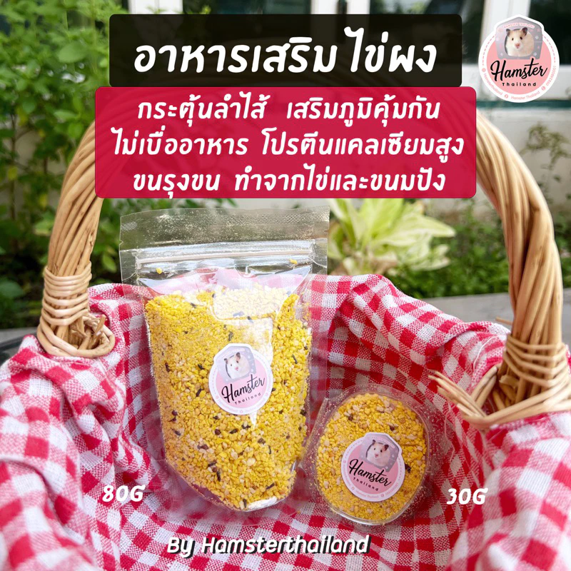 [Hamster Thailand] ไข่ผง ขนม อาหาร ขนมสำหรับสัตว์เลี้ยง แฮมสเตอร์ เม่นแคระ นก กระต่าย แฟตเทล