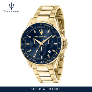 [2 Years Warranty] Maserati Sfida 44mm Blue Sunray Dial Chronograph Mens Quartz Watch R8873640008