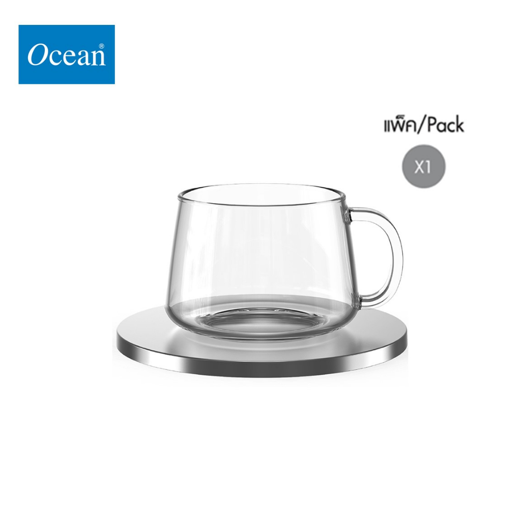 แก้วชาโบโรซิลิเกตคุณภาพสูง พร้อมจานรอง LAGOM TEA CUP 250 ML & STAINLESS STEEL SAUCER