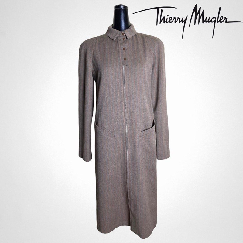 ❤️Thierry Mugler brown dress coat