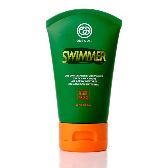 One & All สบู่ทำความสะอาดได้ทุกส่วนของร่างกายและเส้นผม Swimmer One Stop Cleanser Face + Hair + Body (60ml)