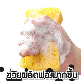 🧽ฟองน้ำล้างแก้ว🧽 ทำจากเยื่อไม้🥛 หนา 2 ซม. เนื้อนุ่มฟองเยอะ ขจัดคราบได้หมดจด ไม่เป็นรอย ดูดซึมน้ำได้ดี อเนกประสงค์