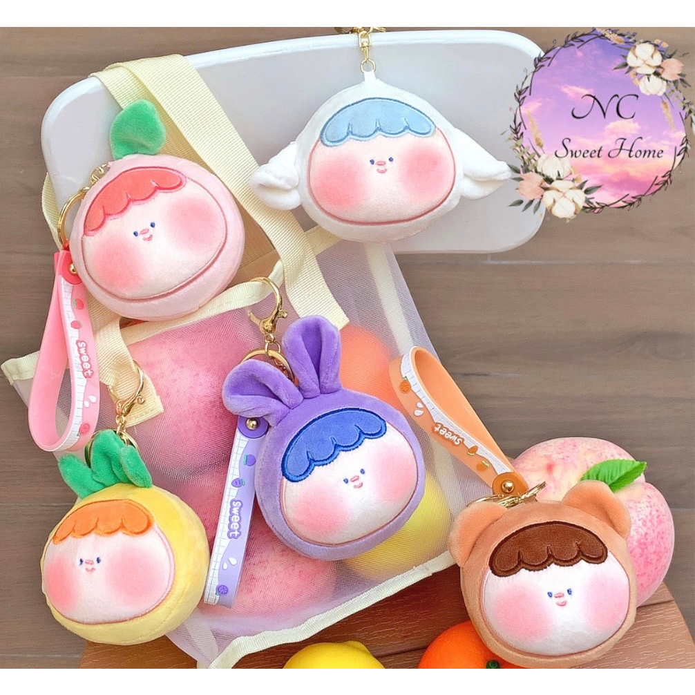 🔥พร้อมส่งจากไทย🔥พวงกุญแจ จี้ตุ๊กตาการ์ตูนผลไม้น่ารัก ผ้ากํามะหยี่ขนนิ่ม บรรเทาความเครียด สําหรับห้อยกระเป๋าหรือห้อยกุญแจ