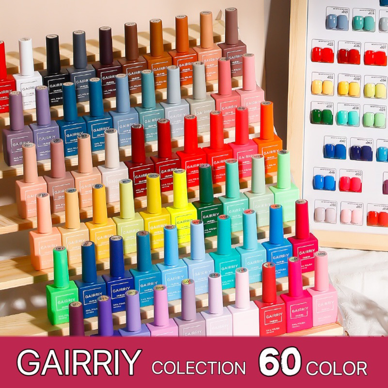 พร้อมส่ง 🚩สีเจล GAIRRIY สีทาเล็บ สียอดฮิต สีเจล สีขวดเหมือนสีด้านใน ขวดสวย เนื้อสีแน่น ราคาดี มีให้เลือก 60 สี
