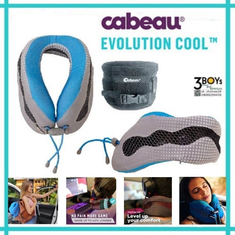 ส่งด่วน!! หมอนรองคอ Cabeau รุ่น Evolution Cool หมอนเมมโมรี่โฟม Cool System ระบายอากาศ ป้องกันเหงื่อ แถมกระเป๋า ที่อุดหู